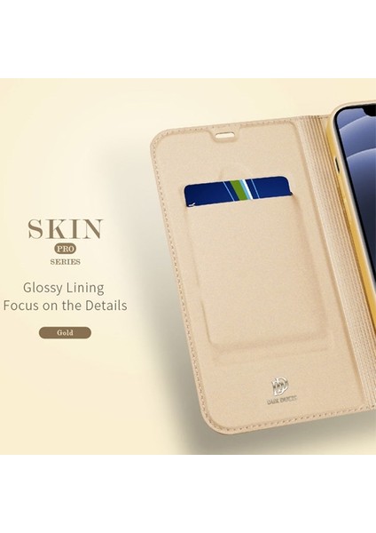 Apple iPhone 12 Mini Kılıf Kapaklı Flip Cover Kılıf Skin Pro Series Kılıf AL-33939 Gold modelleri