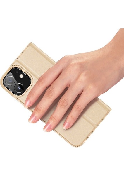 Apple iPhone 12 Mini Kılıf Kapaklı Flip Cover Kılıf Skin Pro Series Kılıf AL-33939 Gold indirimleri