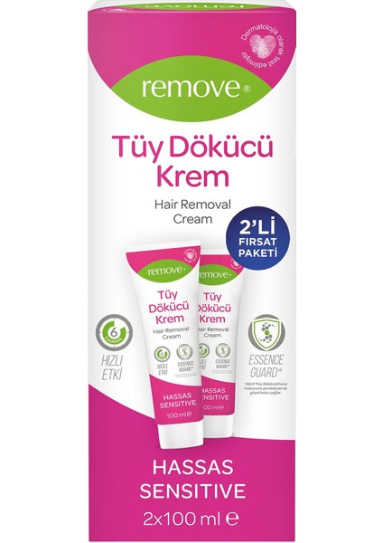 Tüy Dökücü Krem Hassas 100 ml X2 Adet