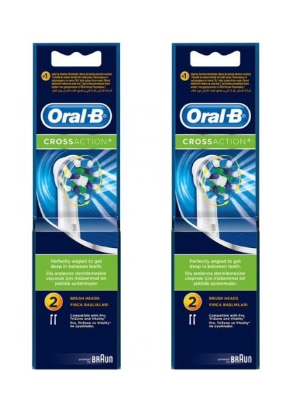 Cross Action 2'li Diş Fırçası Yedek Başlığı 2 Adet
