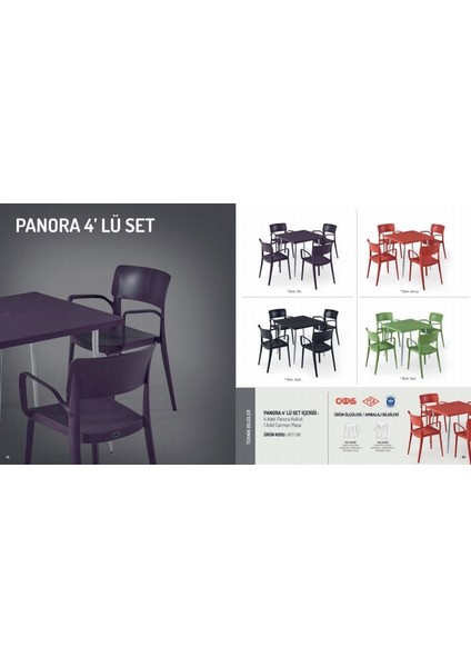 Panora 4 Sandalyeli Masa Takımı Bahçe Oturma Seti modelleri