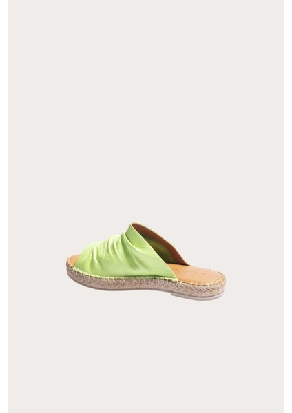 Yeşil Deri Kadın Espadril Terlik fırsatları