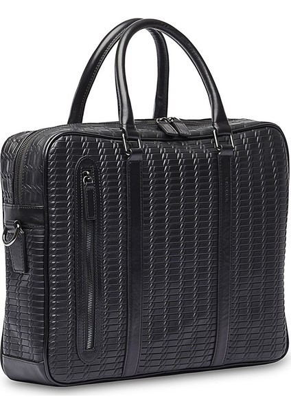 Deri Laptop Çantası -Siyah Sepet Dokulu fırsatları