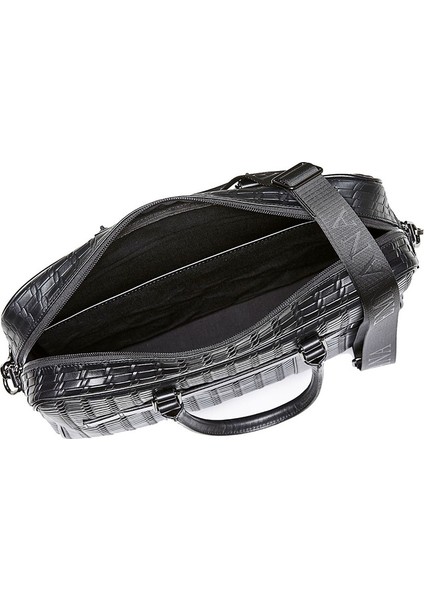 Deri Laptop Çantası -Siyah Sepet Dokulu indirimleri