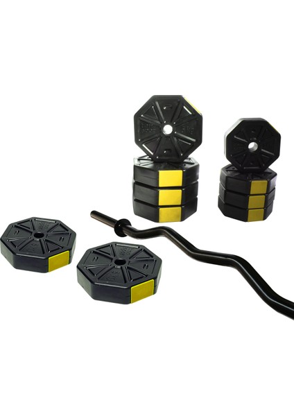 Tan Spor 40 kg Dambıl-Dumbell-Ağırlık-Halter–full Kısa Bar + Düz Bar +Z Bar Seti