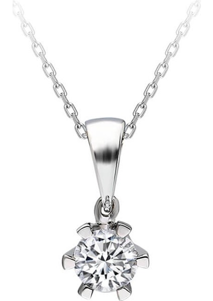 F Renk 0,50 Karat Pırlanta Tektaş Kolye 0423P0036