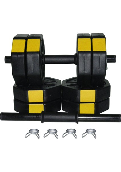 Tan Spor 30 kg Dambıl Dumbell Halter Ağırlık Fitness Vücut Geliştirme Kısa Bar Seti