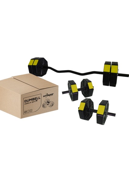 Tan Spor 60 kg Dambıl - Ağırlık - Halter - Vücut Geliştirme Full Kısa Bar + Düz Bar + Z Bar Seti modelleri