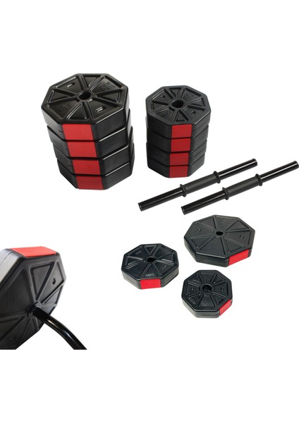Tan Spor 100 kg Dambıl-Dumbell-Ağırlık-Halter–full Kısa Bar +Düz Bar +Z Bar Seti