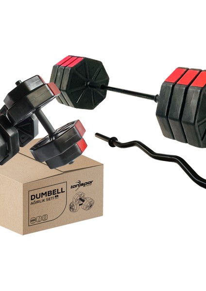 Tan Spor 100 kg Dambıl-Dumbell-Ağırlık-Halter–full Kısa Bar +Düz Bar +Z Bar Seti fırsatları