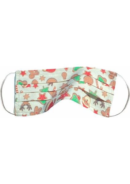 Noel Baba Yetişkin Maske - Telli - Yıkanabilir
