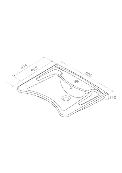 Seramik Cerastyle Bedensel Engelli 60 cm Lavabo