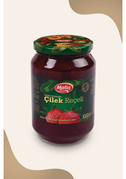 1000 Gr Çilek Reçeli Cam Kavanoz