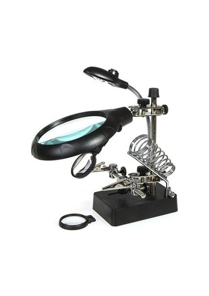 Masaüstü Ledli Mini Büyüteç Havya Stand Pcb Tutucu MG16129-C