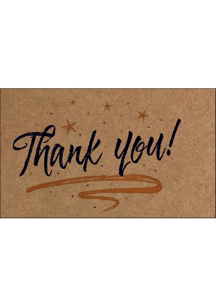Kraft Thank You Yazılı Kartlar 6 x 10 cm