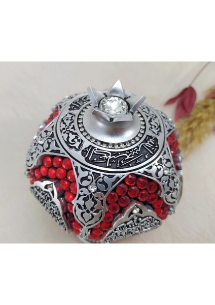 Bereket Duası Nar Ayet Taşlı Elişçiliği Nar Biblo Masaüstü Nar Obje Gümüş Renk fiyatları