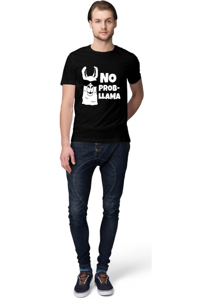 No Probllama Baskılı Erkek T-Shirt