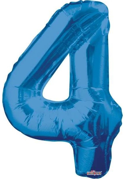 Folyo Balon 4 Rakamı Mavi 100 cm