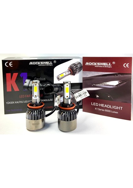 Rockswell LED Far Ampulü H8-H9-H11 Uyumludur (8000 Lümen)