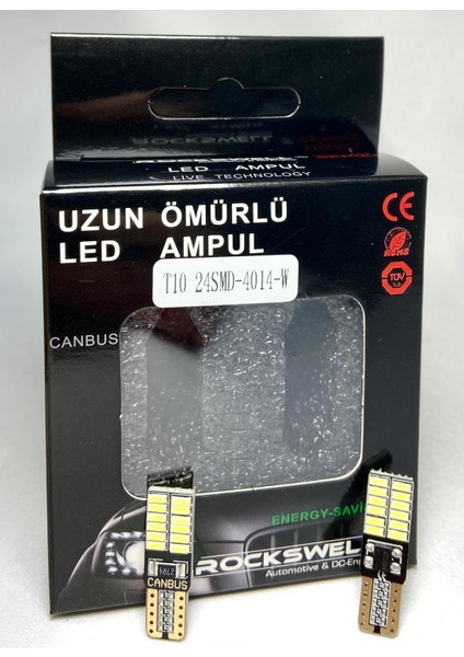 LED Ampul T10 Tipli 24 LED Plaka/bagaj/torpido/park Aydınlatmalarında Uygundur Beyaz Renk