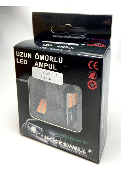 LED Ampul T10 Tipli 24 LED Plaka/bagaj/torpido/park Aydınlatmalarında Uygundur Sarı Renk fiyatları