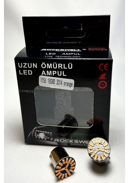 1156 18 Smd 3014 LED Ampulü Geri Vites/plaka/sinyal/stop Turuncu Renk