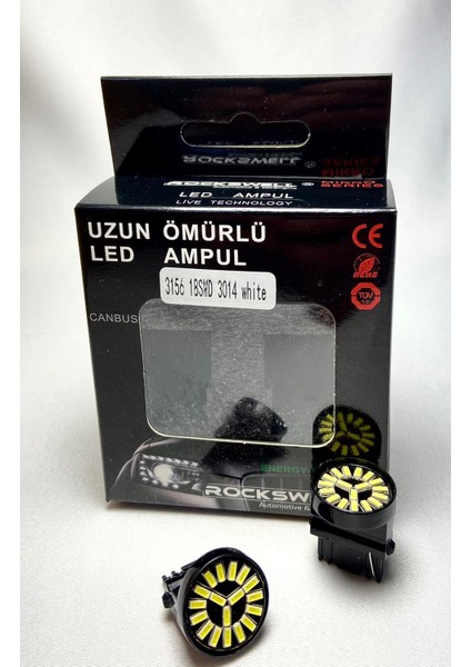 3156 18 Smd 3014 LED Ampul Plaka/geri Vites/sinyal/stop Beyaz Renk