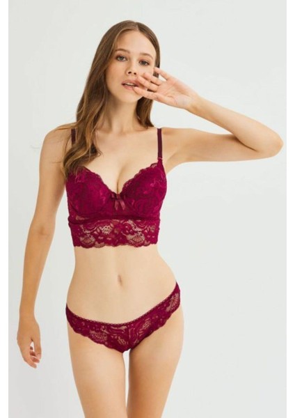 Kadın Ipli Çiçekli Dantelli Hafif Destekli Balensiz Bralet Sütyen