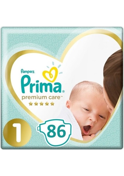 Premium Care 1 Numara Bebek Bezi Yenidoğan 2-5 kg Ikiz Paket 86 Adet