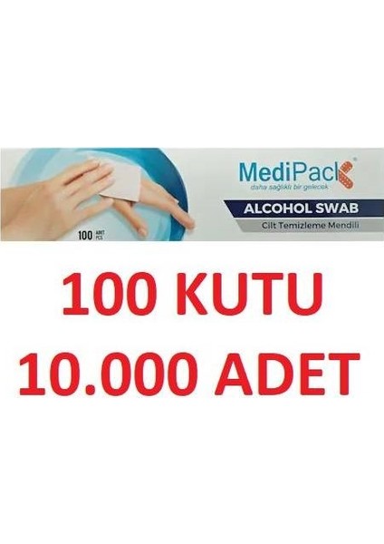 Alcohol Swab Cilt Temizleme Alkollü Mendil 100 Kutu 10.000 Adet