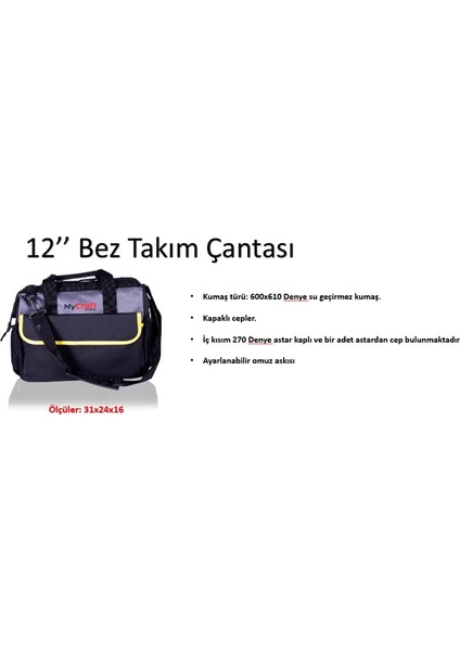 12" Bez Takım Çantası