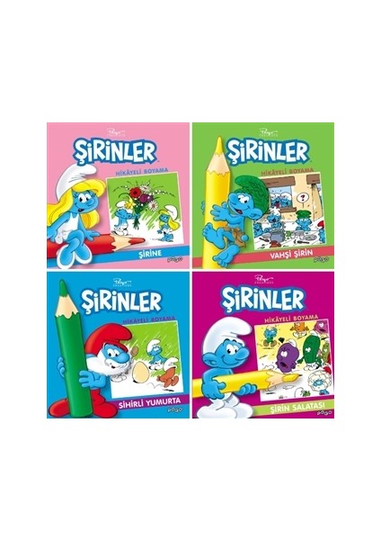 Şirinler Hikayeli Boyama Seti (4 Kitap Takım)