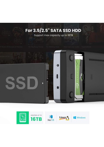 Usb-C Alüminyum 3.5” / 2.5” Uasp Destekli Sata SSD HDD Taşınabilir Disk Kutusu fırsatları