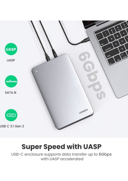 Usb-C Alüminyum 3.5” / 2.5” Uasp Destekli Sata SSD HDD Taşınabilir Disk Kutusu indirimleri