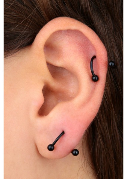 2 Adet Spiral Burgu Model Titanyum Piercing