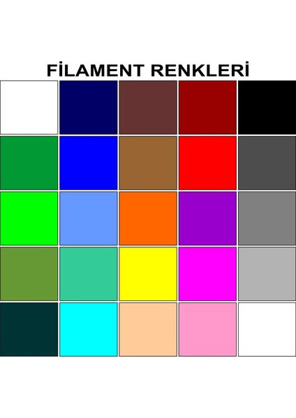 Sarı 3D Kalem Yazıcı+25 Renk 50 Metre (25X2METRE) Pla Filament