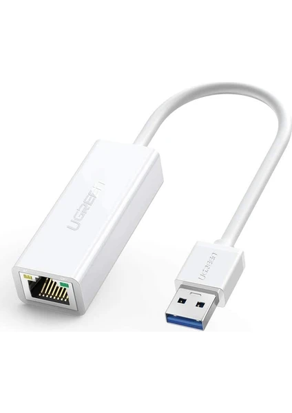 USB 3.0 Pc Mac Konsol Tv Box Ethernet Adaptörü Beyaz