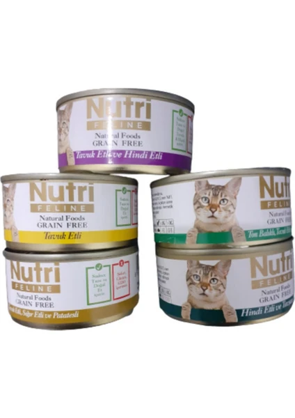 nutri Tahılsız Kedi Konserve Karışık 5 Adet 85 Gr.