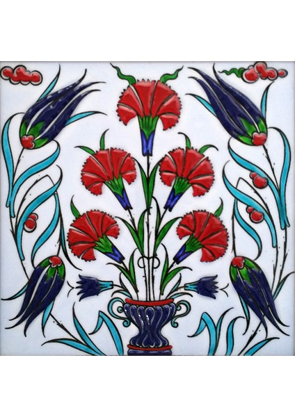 - 20*20 Cm. El Yapımı Kütahya Çini Karo