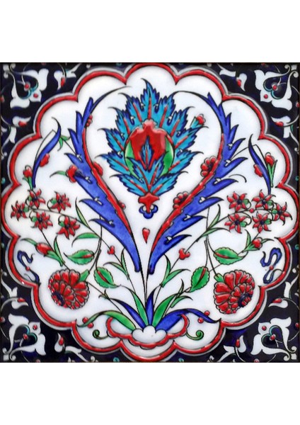 - 20*20 Cm. El Yapımı Kütahya Çini Karo