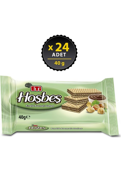 Hoşbeş Fındık Kremalı Gofret 40 g x 24 Adet