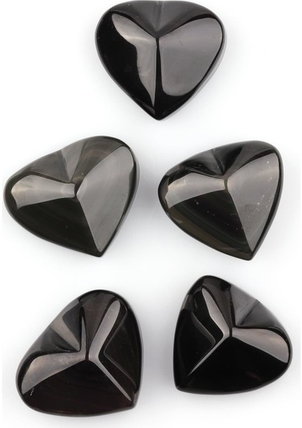Obsidyen Doğal Taş Kalp