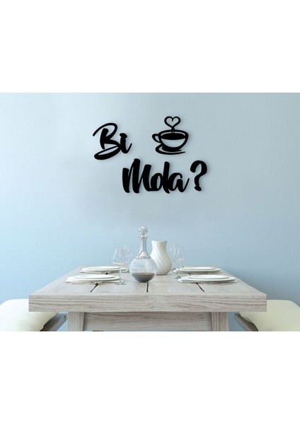 Bi Mola? Tasarımlı Ahşap Duvar Yazısı