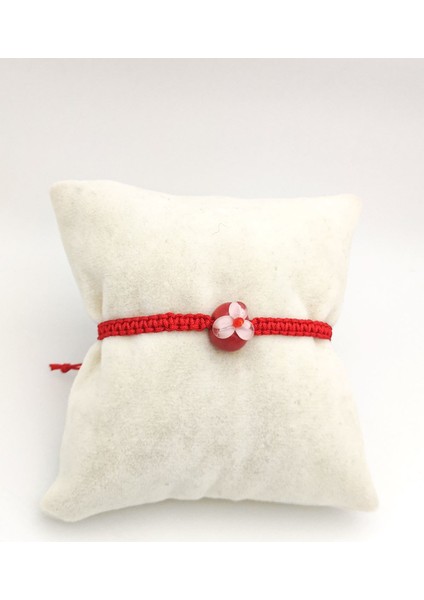 Kırmızı Murano Çiçek Makrome Örgü Bileklik Ipli fiyatları