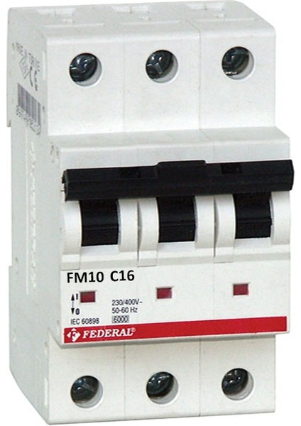 Federal, 3X16A 10KA, C Tipi, Otomatik Sigorta, 9EE-C1033-0D16
