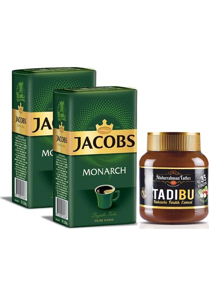 Monarch Filtre Kahve 2 x 500 gr + Tadıbu Kakaolu Fındık Ezmesi 330 gr