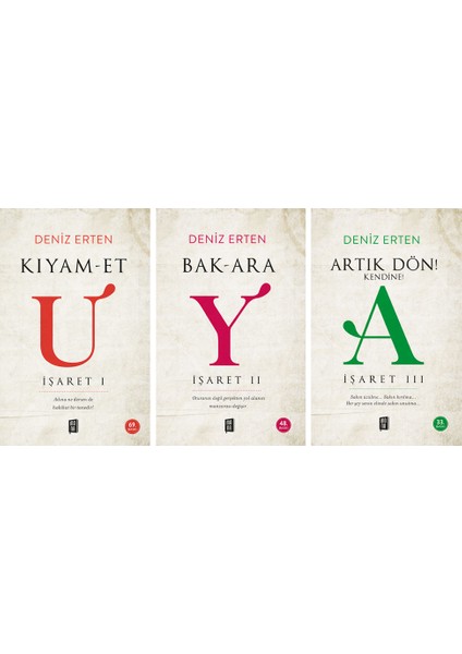 Deniz Erten Uyanış Işaret Serisi Ilk 3 Kitap Set - Kıyamet - Bakara - Artık Dön