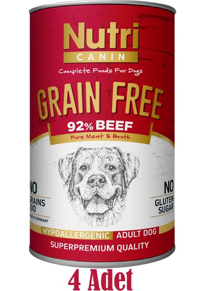 400GR %92 Sığır Etli Tahılsız Köpek Maması 4ADET