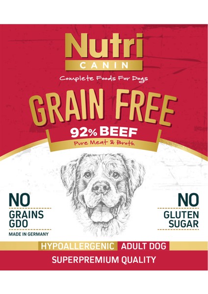 400GR %92 Sığır Etli Tahılsız Köpek Maması 4ADET