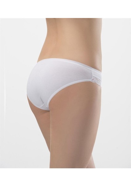 238 Ikili Likralı Fistolu Bikini - Beyaz